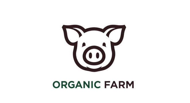 Pig Head Logo Farm Design.
