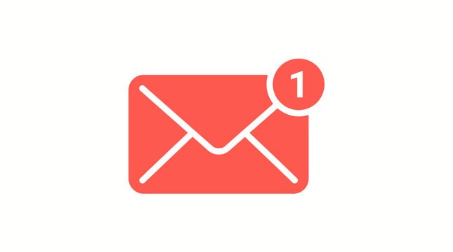 Red Envelope Notification Icon Symbol.