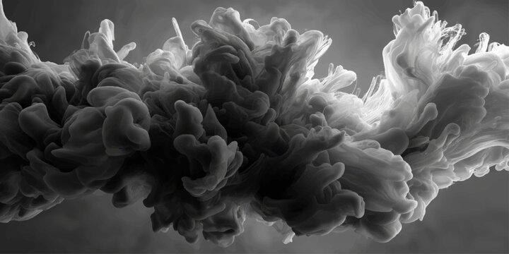 A beautiful closeup of a black and white coral and fish swimming near an underwater reef, captured in a stunning macro abstract nature scene reminiscent of a winter ice explosion