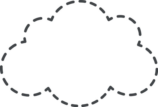 Cloud graphic created with a dashed line pattern offers a playful touch for presentations.