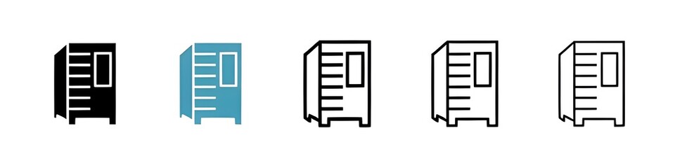 Infrared heat cabin line icon vector set. Thin line customizable illustration. Contour symbol. Vector isolated outline drawing. Editable stroke © Lovely