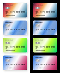 Obraz premium Set of credit UI elements in different gradient color styles suitable to use in UI and graphic design projects.