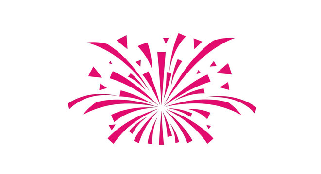 Pink Firework Design Element Graphic.