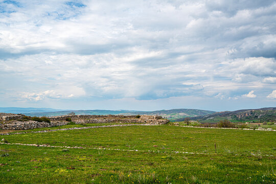 Scenic views of the archaeological remains and monumental stone walls of Hattuşa (Hattusha),  located in Boğazkale, &Ccedil;orum, this sprawling site was the fortified capital city of the Hittite Empire duri