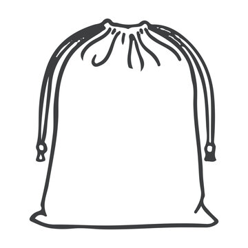 Simple Drawstring Pouch Bag Hand Drawn Illustration