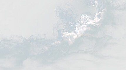 Clouds drift across a light sky during the day with soft wisps and light tones bringing a sense of openness and space, PNG with a light overlay © Liubov