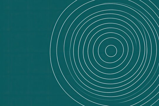Abstract Teal background with white concentric circles forming a ripple effect