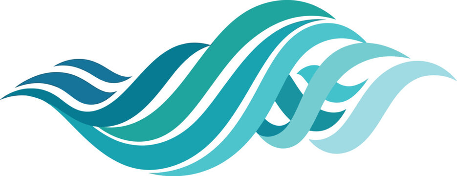 Waves design creates a fluid and refreshing teal pattern representing oceanic liquid motion.