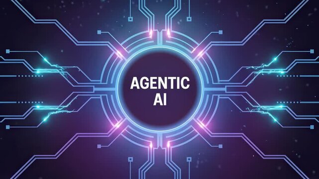 Agentic AI on Futuristic Circuit Board Technology Background | Agentic AI Autonomous AI Intelligent Agents Video