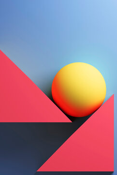 Blue background with geometric shapes