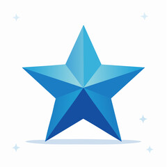 Obraz premium Blue Star Icon with Sparkles