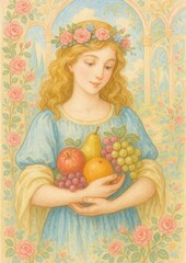 Obraz premium Vintage art with fruits