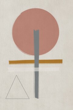Modern abstract geometric composition with circle and triangle