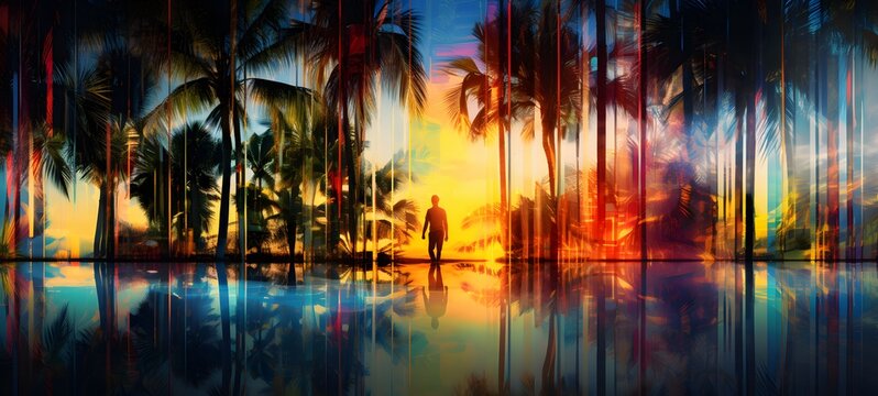 coconut tree humanidad full body. Generative AI