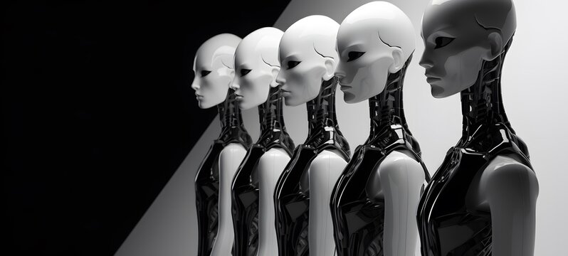 art of Nine head Hidra a black and white high contrast full body. Generative AI