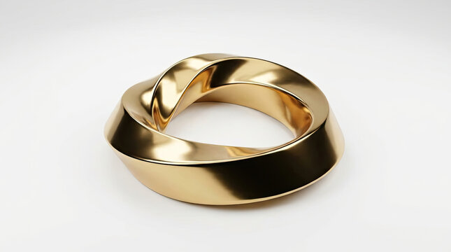 Shiny gold sculpture featuring impossible triangle design, showcasing modern art aesthetics