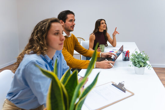 Colleagues attending an inclusive corporate business meeting
