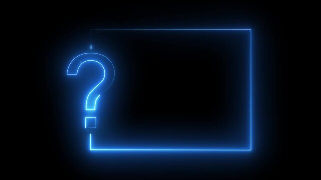 glowing neon question mark icon animation.