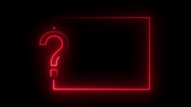 glowing neon question mark icon animation.