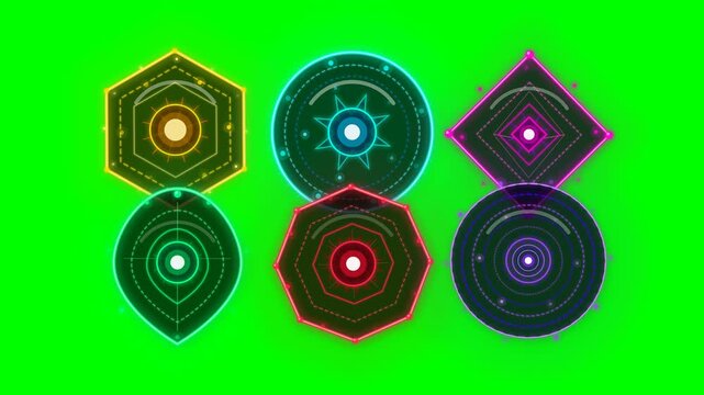 Vibrant achievement badges float in a bright green background with colorful geometric shapes