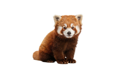 Fototapeta premium A studio photography captures an adorable red panda sitting isolated on transparent background