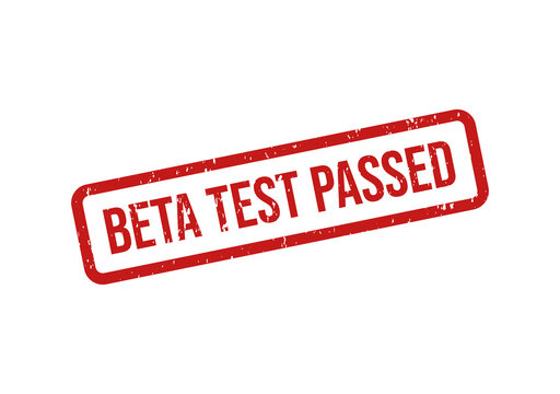 Red beta test passed stamp seal
