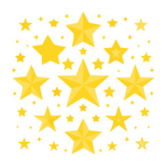 Fototapeta premium Yellow stars pattern on white background