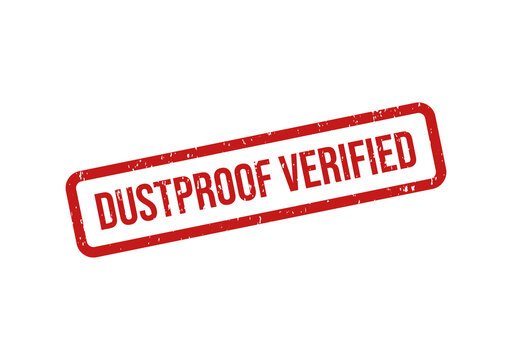 Red dustproof verified stamp seal with white text