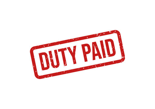 Red duty paid custom stamp vector illustration
