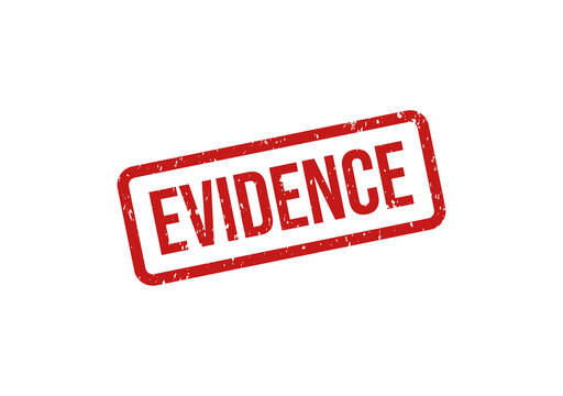 Red evidence stamp with bold text