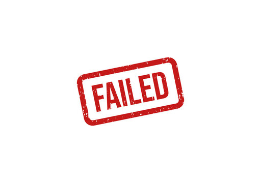Red failed stamp on white background