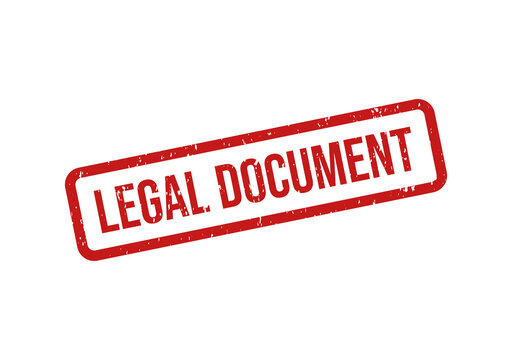 Red legal document stamp with bold white text
