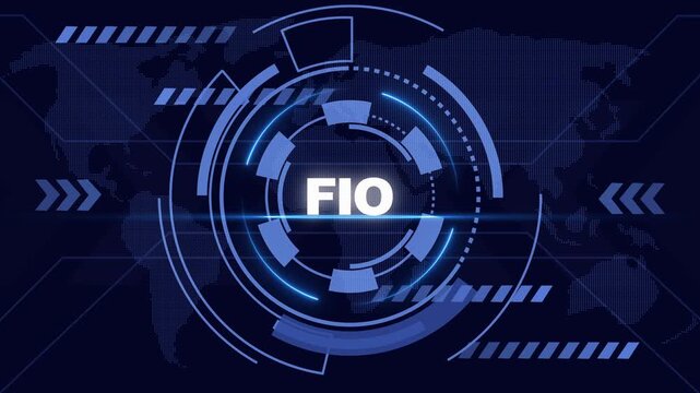 Fio digital hud interface with global network connectivity motion