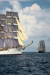 Sailing ship yacht race. Yachting. Sailing. Regatta. Classic sail yachts and sailboats  © Alvov