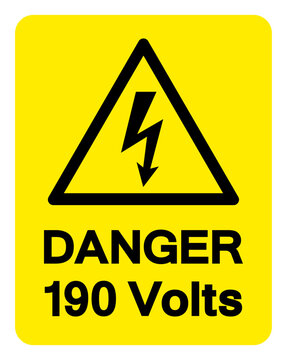 Danger 190 Volts Symbol Sign,Vector Illustration, Isolate On White Background Label.EPS10