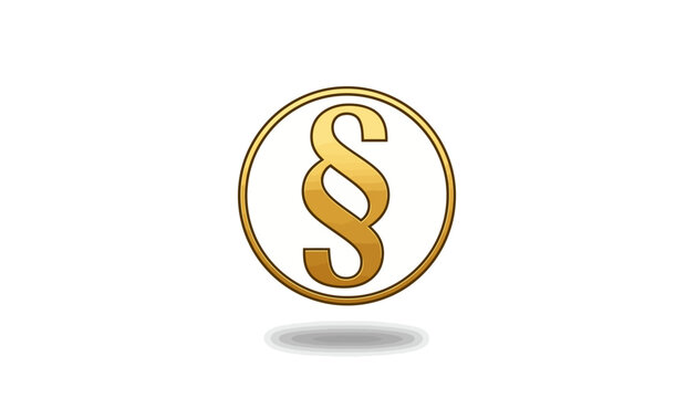 Golden paragraph symbol icon, luxury logo design, vector paragraph sign, editorial symbol