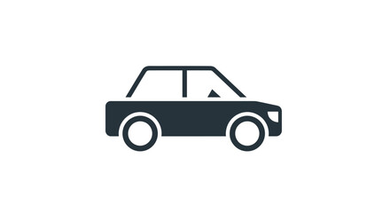 Fototapeta premium Simple black car icon on white.