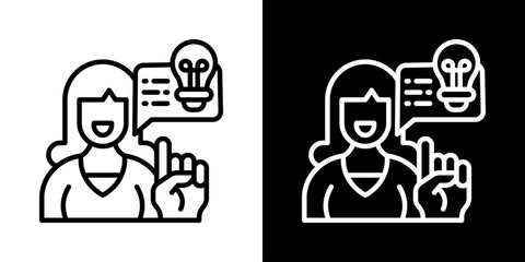 Fototapeta premium Advice Icon Of Line Black And White Style Vector Illustrationn