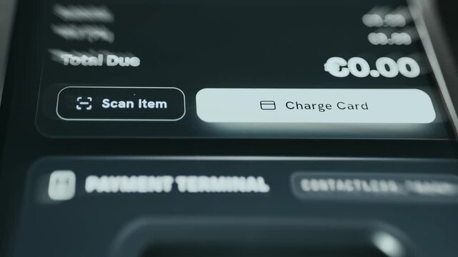 User selects the option labeled Scan Item from a payment terminal application