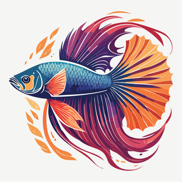 Vibrant Betta Fish Illustration
