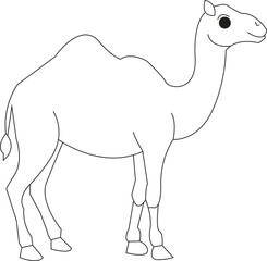 Fototapeta premium 🐪 Cute Camel Coloring Page for Kids | Easy Desert Animal Coloring Book