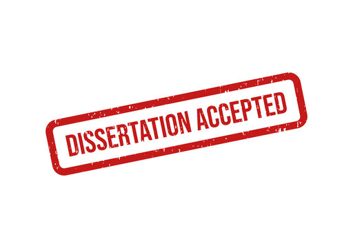 Red stamp with dissertation accepted text