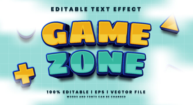 game zone 3d text effects, modern colors.Text style effects.