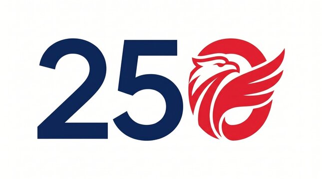 A logo featuring the number 25 and a red eagle head on white background