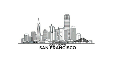Fototapeta premium San Francisco City Skyline Downtown Area.
