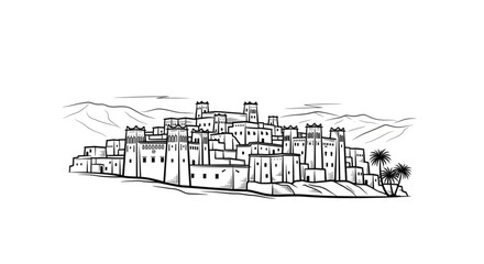 Fototapeta premium City Buildings on a Hill Side.