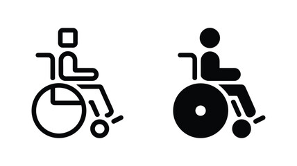 Black and white of a person using a wheelchair and a person walking with a cane standing © Creativedesign29