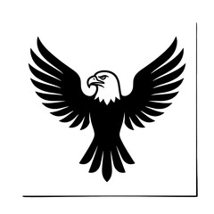 Fototapeta premium Eagle wings emblem vector icon graphic