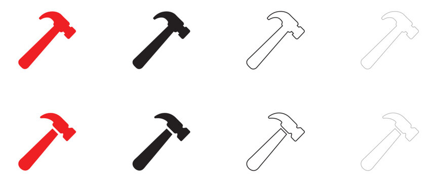 Sledgehammer tool icon vector, sledge hammer for construction, demolition, industry symbol vector, silhouette and outline icon illustration