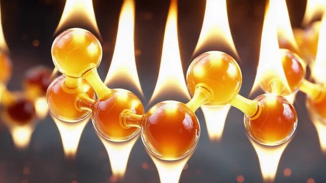 Molecular structure on fire